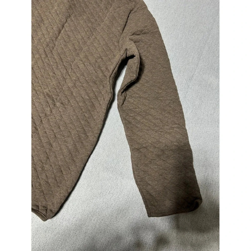 Banana Republic Jacket Mens M Brown Quilted Full Zip Mock‎ Neck Mock Neck Pocket